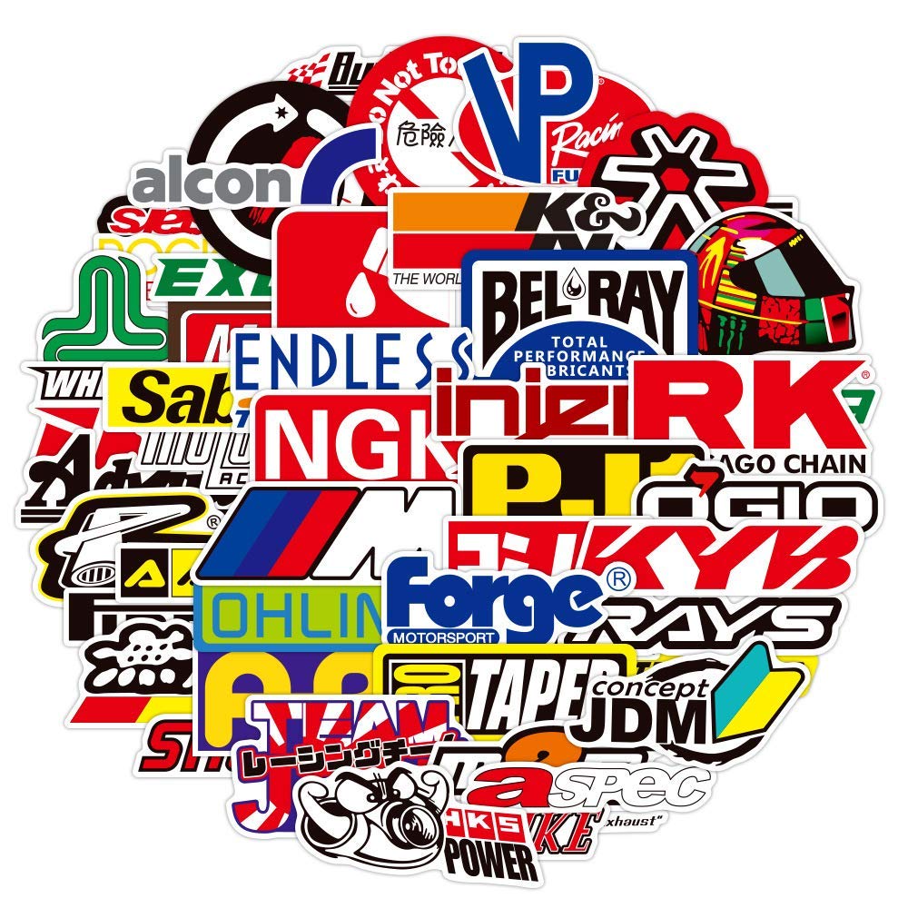 Jdm Cars Logo Stickers 50 Pcs Sport Car Racing Logo | Desertcart Bahamas