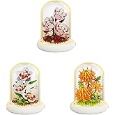 Kadablk Creative Botanical Micro Blocks with Light Set - 550PCS Artificial Chrysanthemum, Peony and Hibiscus, Perfect DIY Gift for Adults, Teens and Flower Lovers