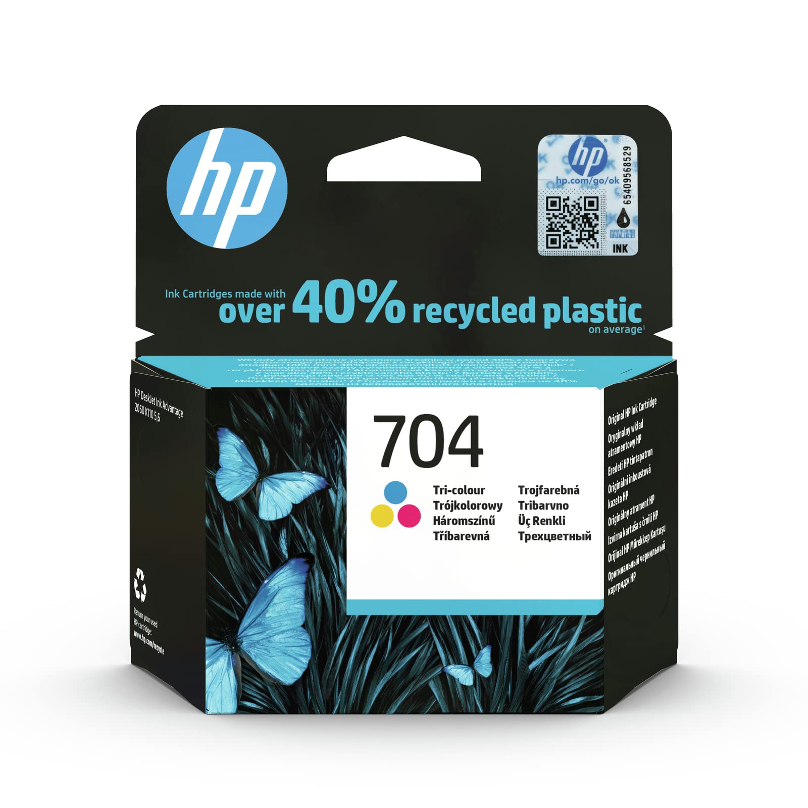 HP 704 Tri-Colour Original Ink Advantage Cartridge, CN693AE
