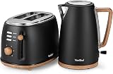 VonShef Fika Kettle and Toaster Set Nordic Cream Wood 1.7L 2 Slice 6 Browning view 1
