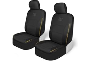 Cat FlexHybrid Car Seat Covers, Black Premium Faux Leather + Mesh Seat Covers for Cars Trucks SUV, Universal Fit Car Seat Cov