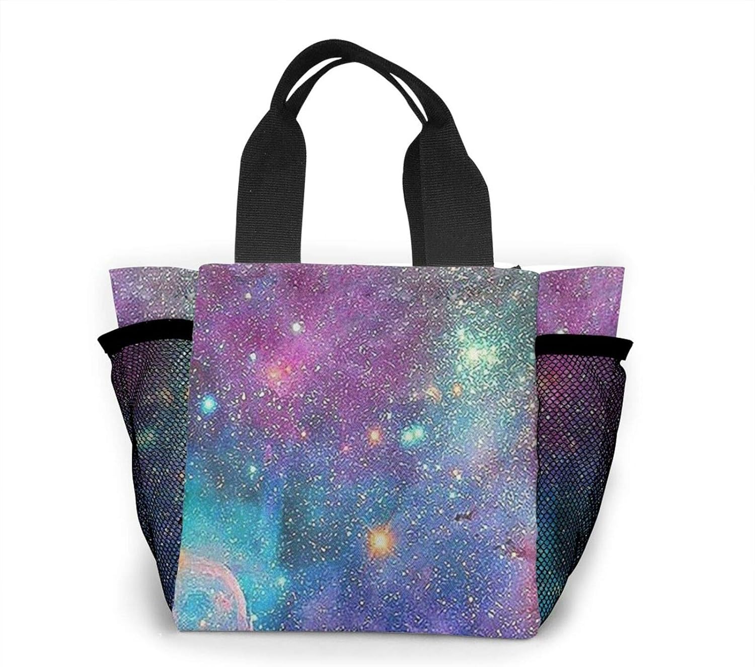 Pink Blue Galaxy Handbag Women's Fashion Shopping Bag Reusable Carry
