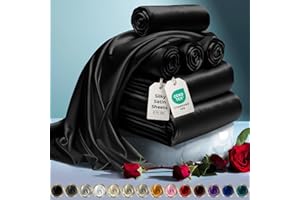 DECOLURE Satin Bed Sheets - 6 Piece Luxury Silky Full Size Bedding Set - Softer Than Silk, Wrinkle-Free with 15” Deep Pocket 