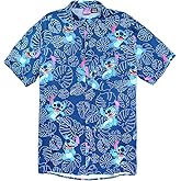 Disney Mens Botanical Stitch All Over Print Hawaiian