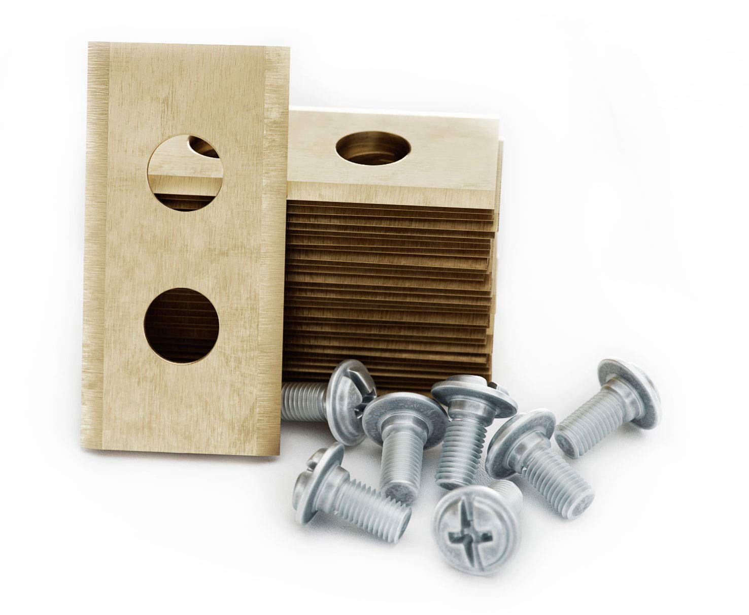 MOWHOUSE Lawnmower Spare Blades Set - Hardened Titan Blade Replacement Compatible with Worx - Mower Trimmer Spares, Exact Fit - 36mm x 18mm, 7mm Hole Diameter, 30 Pieces, 30 Screws