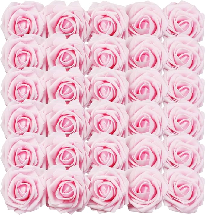 Artificial Flowers Light Pink Rose 30pcs Real Looking Fake