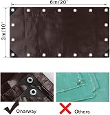 Onarway Tarpaulin 3m x 6m 150GSM Waterproof Ground Sheet Reinforced Grommets view 2