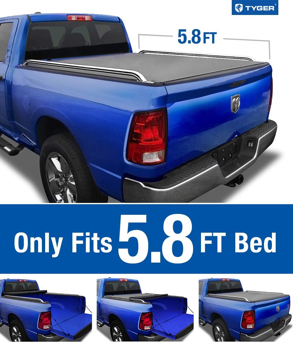 Amazon Com Tyger Auto T2 Low Profile Soft Roll Up Truck Bed Tonneau Cover For 2009 2019 Dodge Ram 1500 2019 Classic Only Fleetside 5 7 Bed Without Ram Box Tg Bc2d2064 Automotive