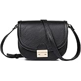 FEVERSOLE Crossbody Bag Vegan Leather Women Retro Small Saddle Satchel Shoulder Bag Tote With Long Adjustable Strap
