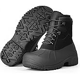 Furuian Winter Boots for Men Waterproof Insulated Snow Boots for Men Non Slip Hiking Duck Boot Mens Fur-Lined Winter Shoes