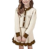 YETANLID Toddler Girls Sweater Skirt Set Cardigan Sweater Winter Coat Set Size 2-7 Years