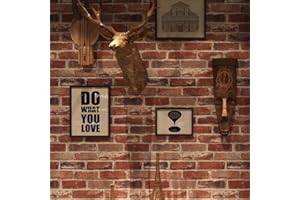 Akywall Red Brick Wallpaper Peel and Stick Realistic Distressed Textured Rock Stone Self Adhesive Contact Paper Embossed Vintage Removable Vinyl Wall Paper Faux Brick Look Wall Covering 118inch