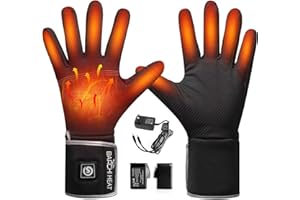 Heated Gloves Rechargeable Electric Battery Heated Gloves Liners for Men Women,Winter Heated Thin Gloves Touchscreen
