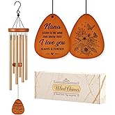 Gifts for Nana Christmas, Nana Birthday Gifts, I Love You Wind Chimes Outside for Nanas, Idea Nanas Presents from Granddaughter Grandson, 25.5"