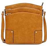 ALYSSA Triple Zip Pocket Large Crossbody Bag