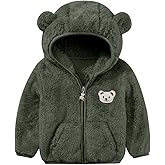 Baby Boys Girls Fleece Jackets Zip Up Hoodies Cute Bear Coats Fall Winter Fuzzy Jacket Newborn Boys Girls Outwear