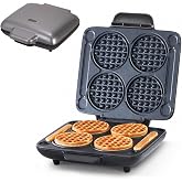 Dash Multi Mini Waffle Maker, Makes 4 Waffles at Once, Graphite | Small Waffle Iron for Families, Kids&rsquo; Breakfast Sandwiches, Waffle Sticks, Chaffles &amp; Hash Browns, Nonstick