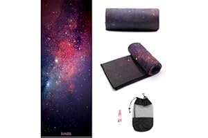 Eunzel Yoga Towel,Hot Yoga Mat Towel - Sweat Absorbent Non-Slip Printed Yoga Towel with Grip Dots for Hot Yoga, Pilates and Workout