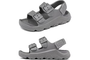 Nedaan Boys Girls Toddler Little Kid Sandals Buckle Adjustable Water Sandal With Hook Loop Back Strap(Toddler 5-Little Kid 12)