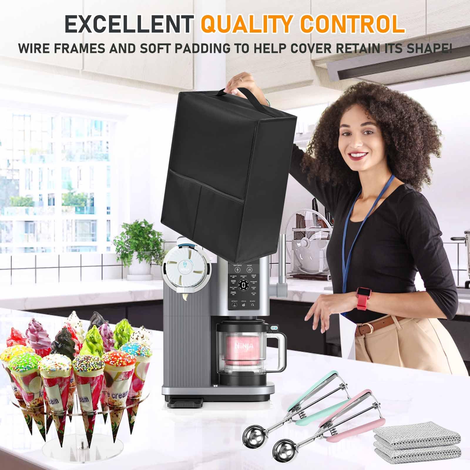 2025 New Ice Cream Machine Dust Cover, Made Of Heat-Resistant, Waterproof And Dust-Proof 600D Nylon Material, Compatible For Ninja NC701 Swirl by CREAMi Ice Cream and 16oz Soft Serve Maker. ?