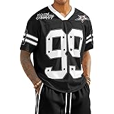 Runcati Mens Oversized Jersey Y2k Baggy T-Shirts Unisex V Neck Graphic Number Tees Streetwear Summer Fashion Tops