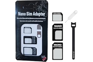 SIM Card Adapter Nano Micro - Standard 4 in 1 Converter Kit with Tray Eject Pin Black 3PCS JGJIUGE