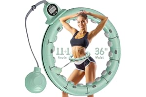 Leann L!fe 11+1 Spare Knots Waist 36" with Counter, Smart Weighted Hula Hoop for Adults Weight Loss, Infinity Hoop, Children 