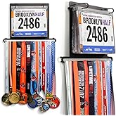 Jolitac Sports Medal Awards Display Rack Wall Mounted Marathon Medals Hanger Holder For 60 Medals 100 Runner Race Bibs 20 Bibs Flip Vinyl Sleeves (Original), Medals - Canada - View #9
