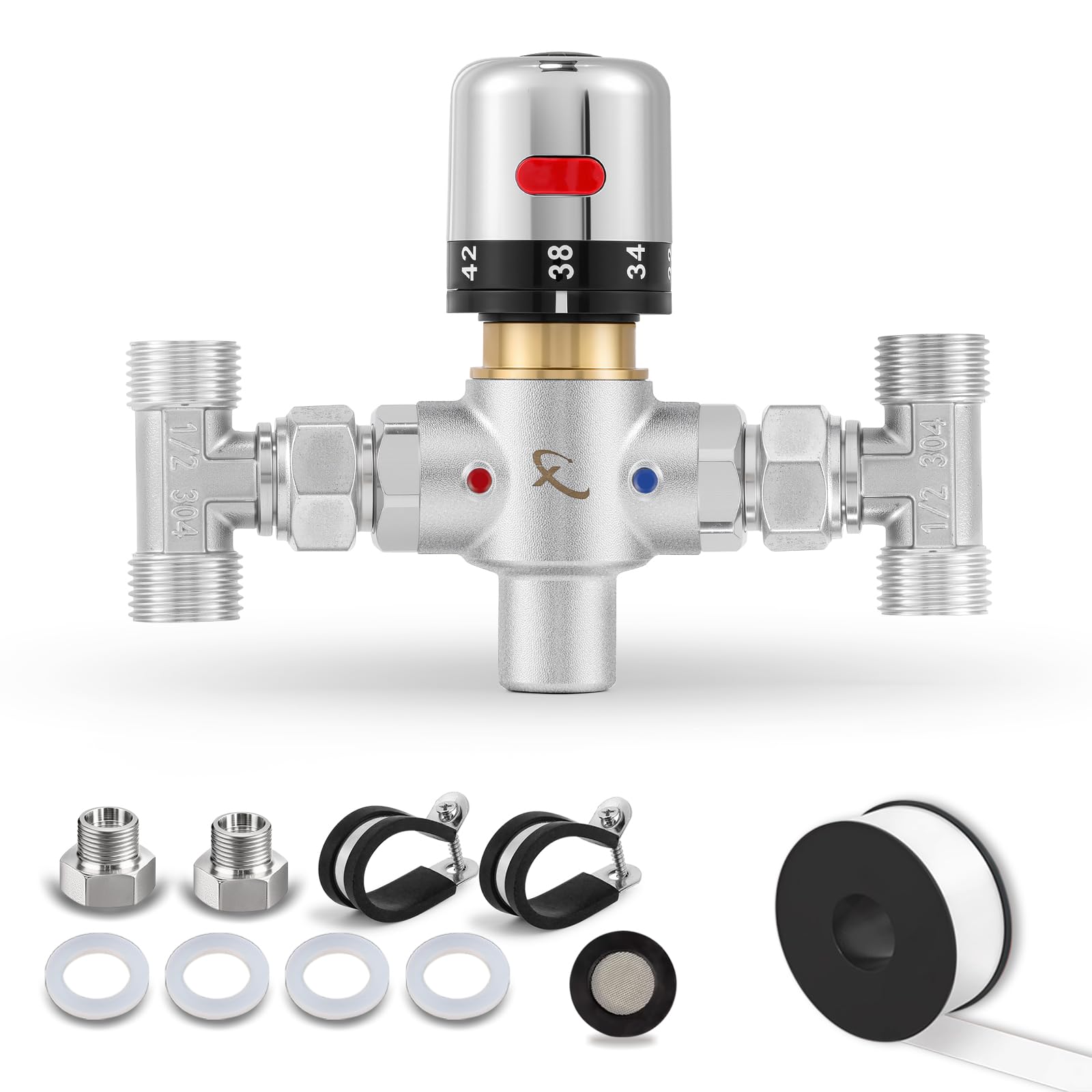 Photo 1 of Moonshan Adjustable Temperature Bypass Sensor Valve Kit for Instant Hot Water Recirculating System Replacement for The Plastic Sensor Valve Compatible With 500800, 500805