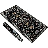 Baziabbo Black Desk Mat,XXL Extended Big Mouse Pad,Gaming Mousepad with Stitched Edge,Non-Slip Rubber Base Keyboard Desk Pad for Home Office Study Game