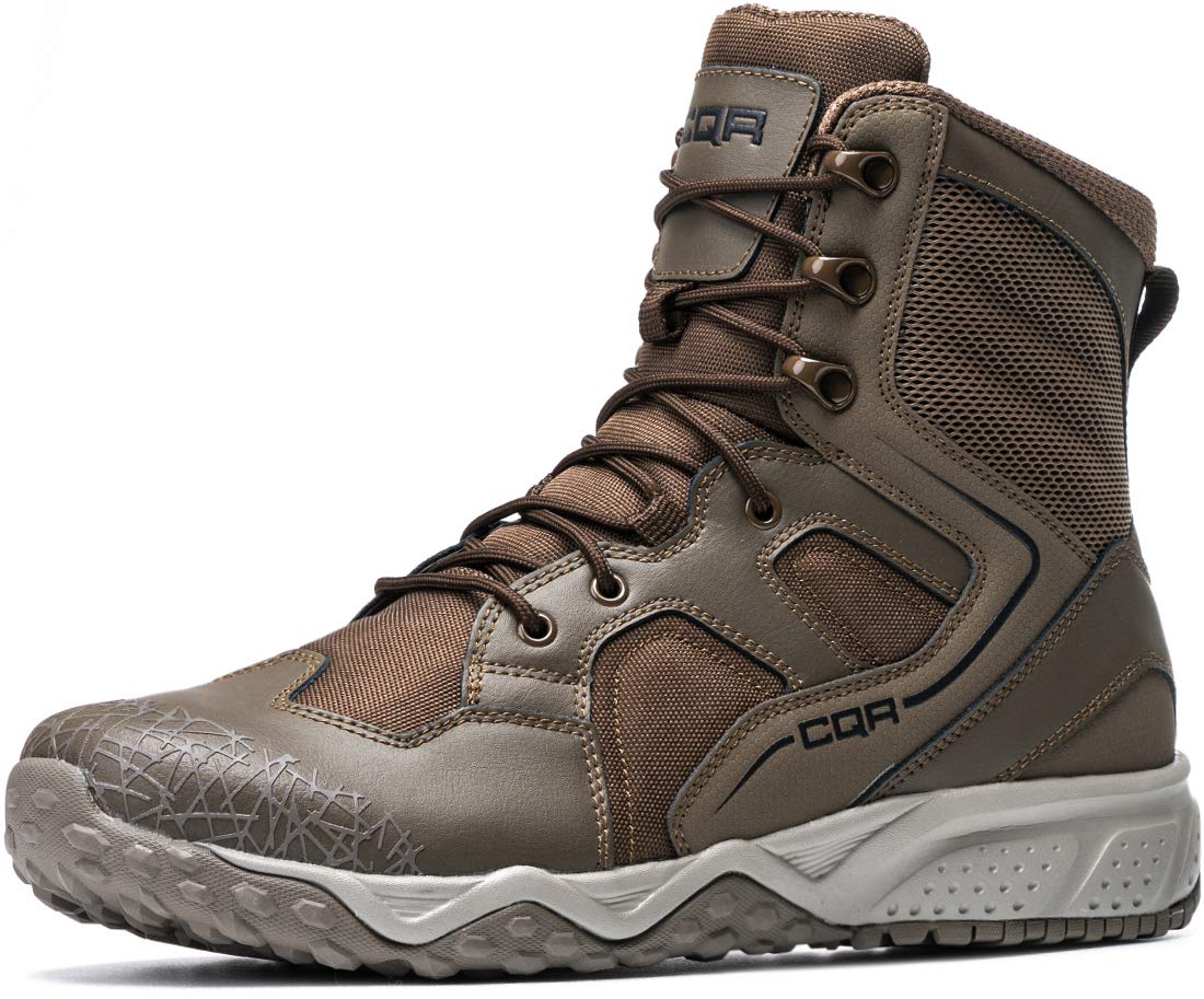CQR Men's Military Tactical Boots, Lightweight 6 Inches Combat Boots, Durable EDC Outdoor Work Boots