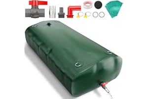 POWLAB Portable 1000L/264gal Water Storage Bladder,1300D Foldable & Drought Resistant PVC Tank with Faucet & Overflow Kit - Ideal for Camping, Emergency Use, Garden Irrigation, and Fire Prevention