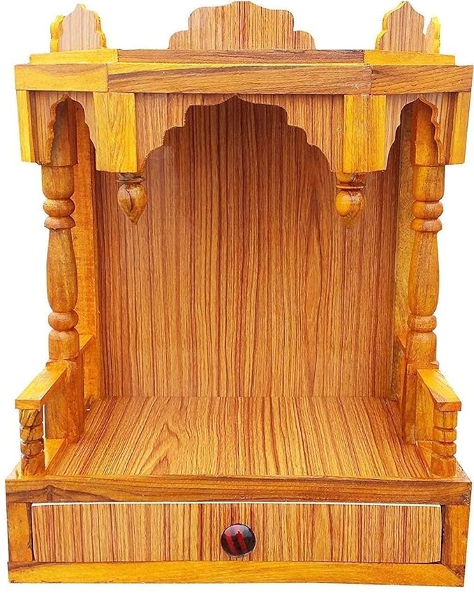 UPTECH Wooden Plywood Mandir for Pooja Home Decoration Wall Mounten