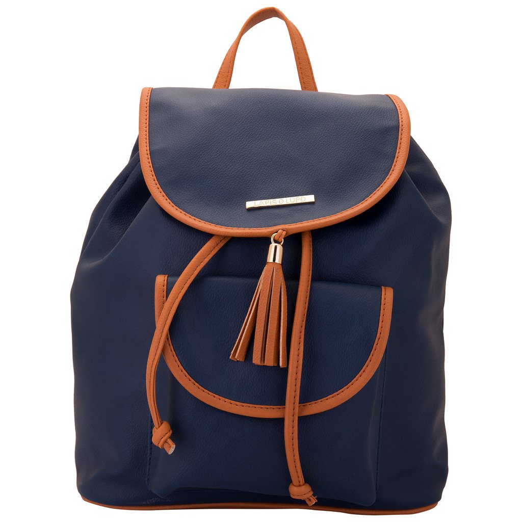 lapis o lupo women's backpack handbag ( blue,llbp0004bl)