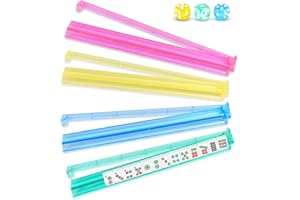 Mahjong Racks with Pushers �C Clear Acrylic Pushers and Racks, Smooth Edge Tile Holders Gift Set �C for American & Chinese Mahj