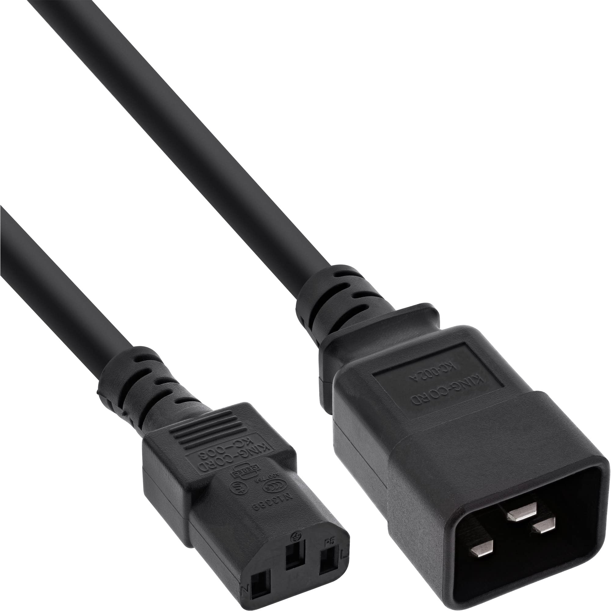 InLine® 16659E Power Adapter Cable to IEC 60320 °C20 to C13 – 3 x 1.5 mm² max. 10 A, 3 M Black