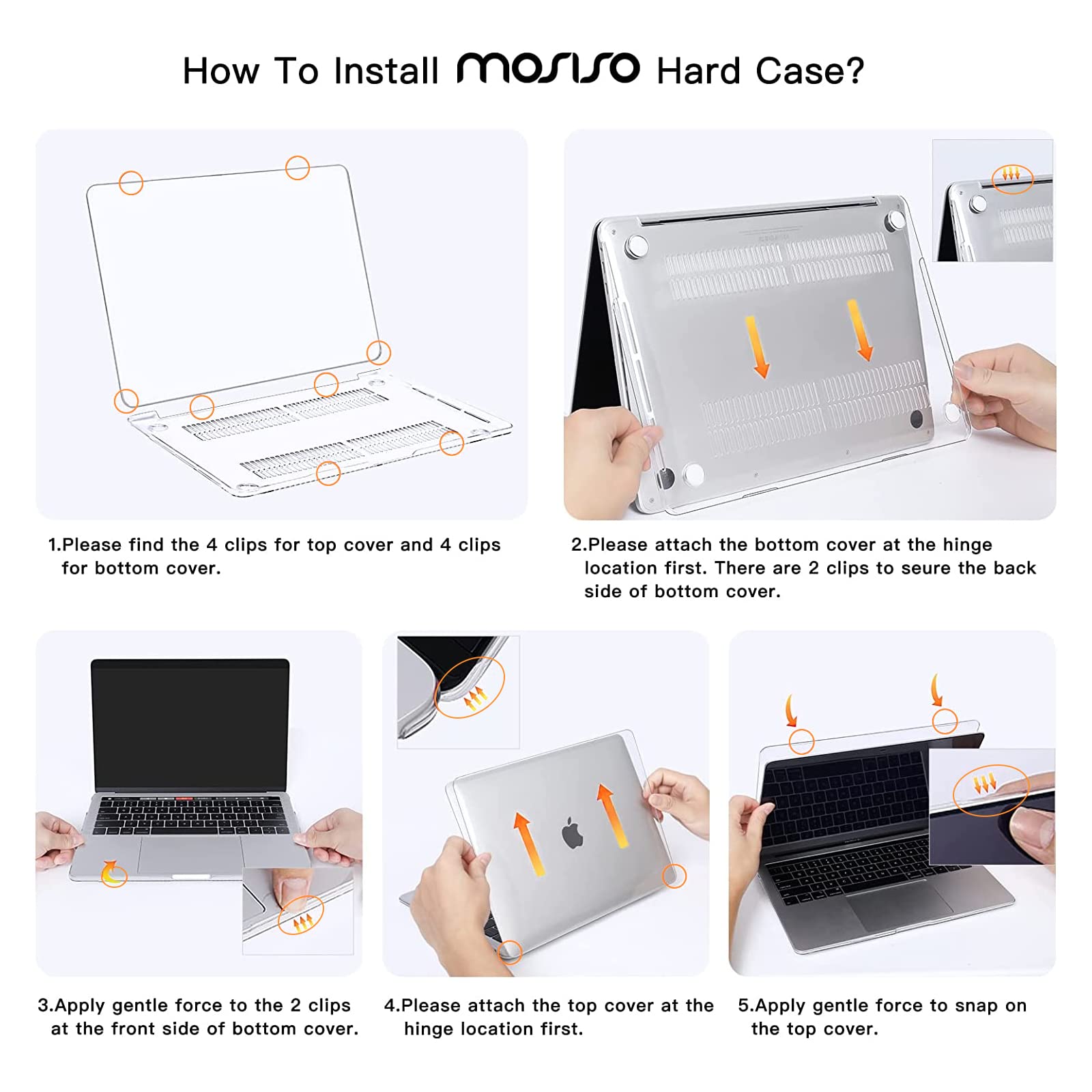 MOSISO Compatible with MacBook Pro 13 inch Case M2 2023, 2022, 2021-2016 A2338 M1 A2251 A2289 A2159 A1989 A1708 A1706 with/Without Touch Bar, Plastic Hard Shell&Screen Protector, Crystal Clear