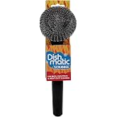 Dishmatic Scrubbee Washing-Up Stainless Steel Scourer for BBQ, Grill, Oven &ndash; Kitchen Washing-Up Handle with Easy-Grip Handle