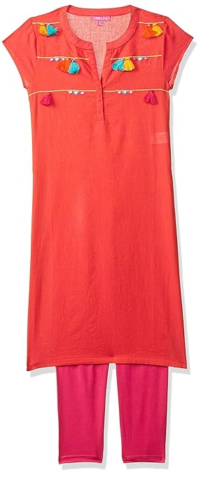 Girl's Cotton Straight Salwar Suit Set