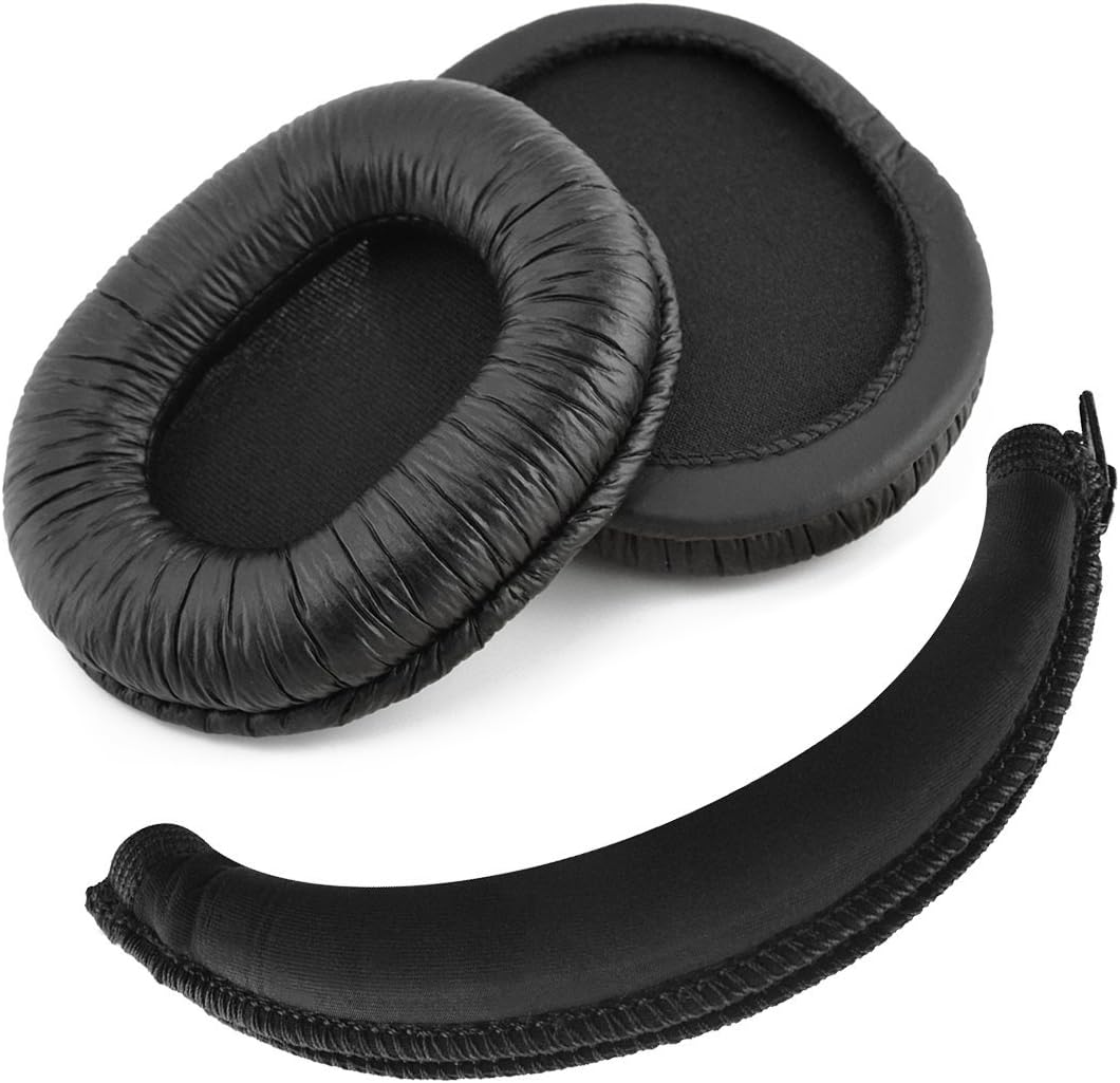 Geekria Replacement Earpad + Headband Set Compatible with SONY MDR-7506, MDR-V6, MDR-CD900ST Headphones, Repair Parts (Black)
