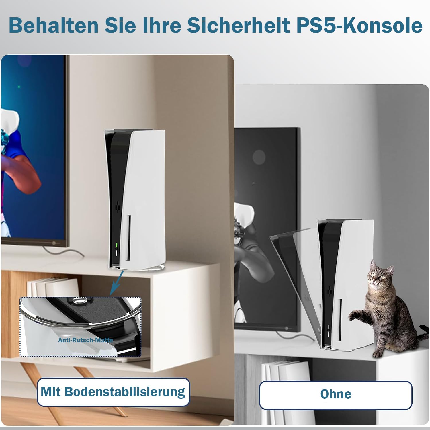 BYZANDQI Vertikaler Standfuß für PS5 / PS5 Pro / PS5 Slim Konsole 6