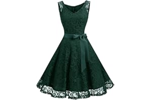 Dressystar Women Floral Lace Bridesmaid Party Dress Short Prom Dress V Neck