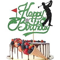 Deluxe Goldenes Golfkerzen-Set – Golfball- Und Tee-Kerzen Als Kuchenaufsatz Für Geburtstage, Hole-in-One Feiern Oder Golfer-Partys