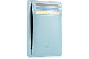 GH GOLD HORSE Slim RFID Blocking Card Holder Minimalist Leather Front Pocket Wallet for Women