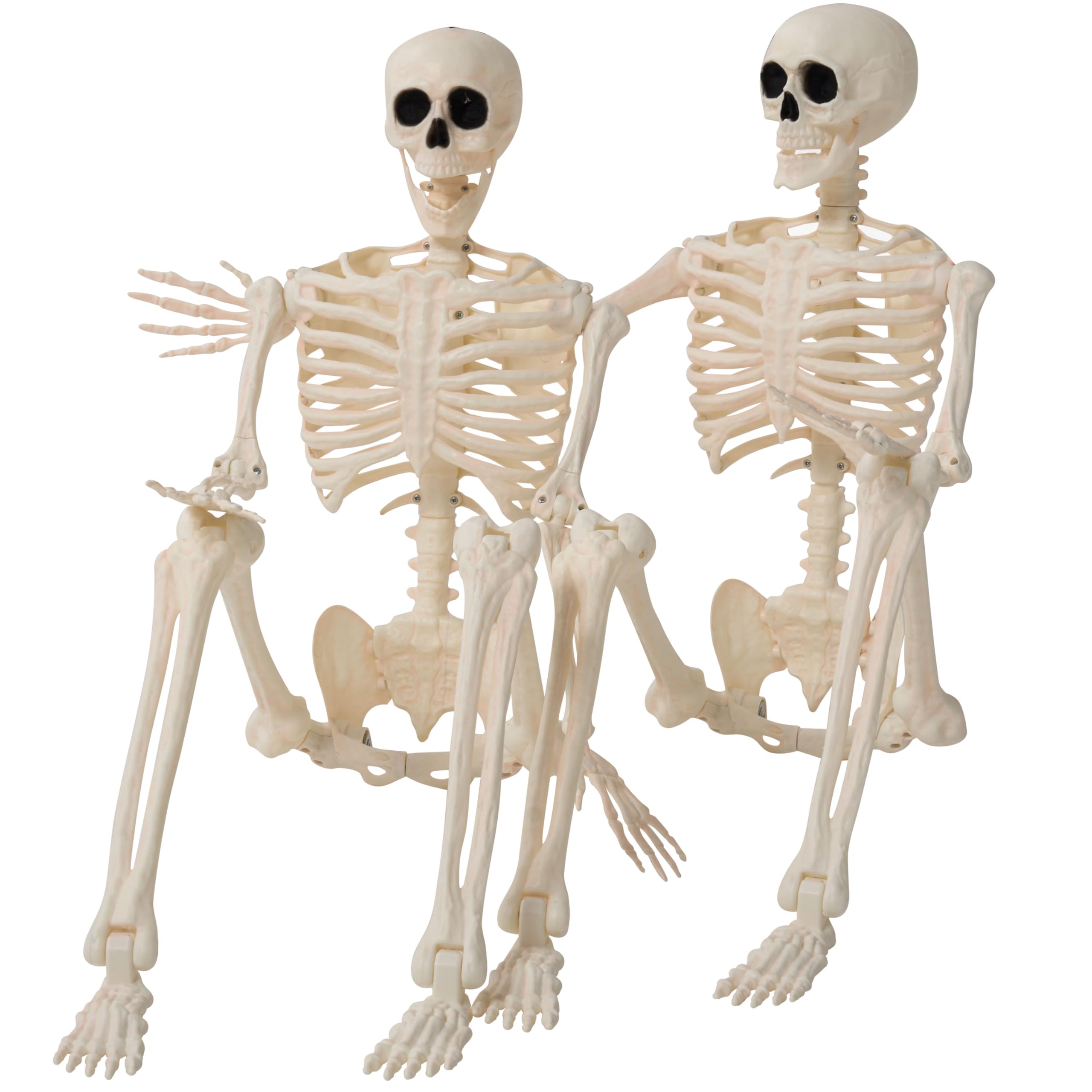 Photo 1 of JOYIN 2PCS 36" Halloween Skeleton Decor, 3FT Full Body Stayable Movable Joints, Posable Hanging Skeletons for Halloween Decoration, Yard, Graveyard, Haunted House Props, Spooky Scene Party Favor