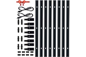 Yuemegou H-Track Lighting Rail Kit, 26 ft (3.28 * 8) Track Lighting System Single Circuit 3-Wire-1 H Track Rail with Eight I Connectors, Live End Feed Connectors and Cables