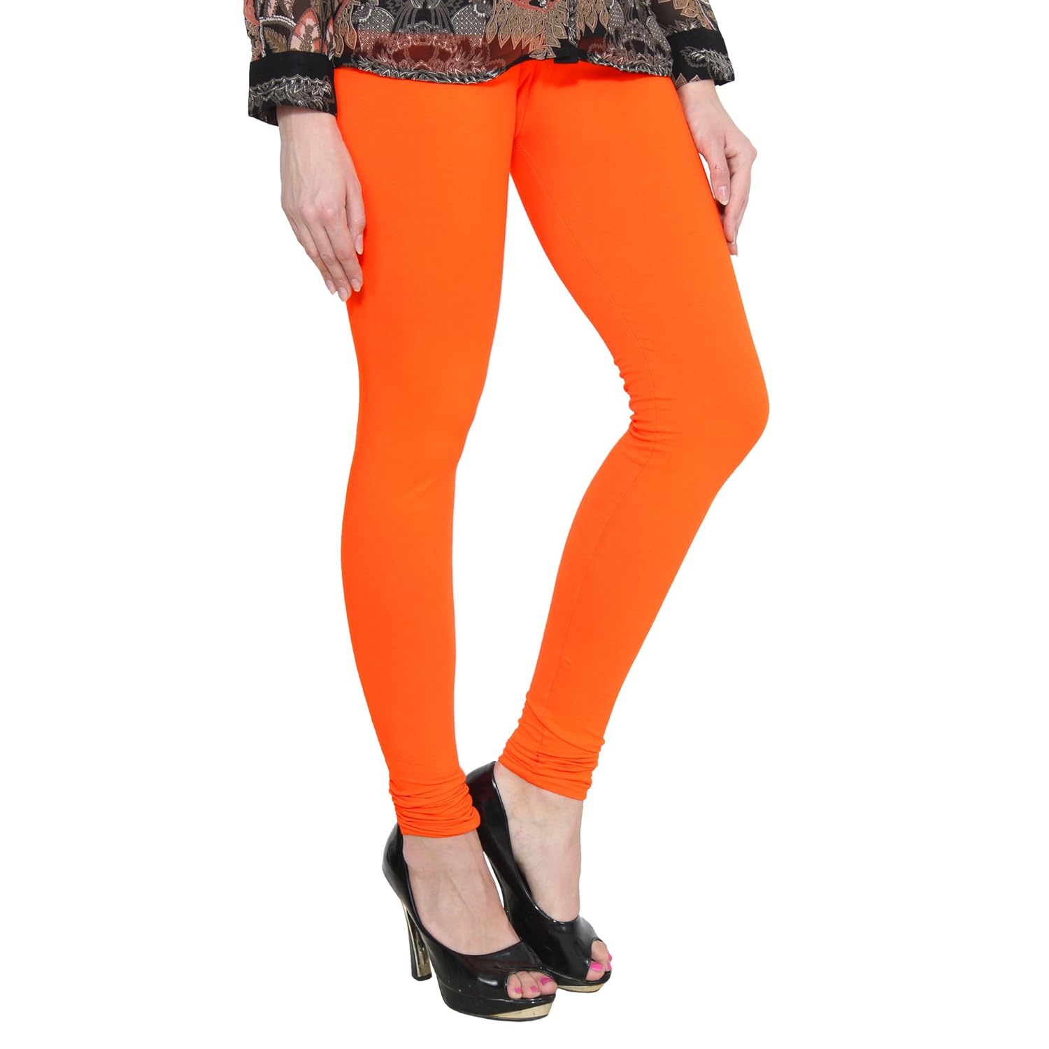 nice creations chudidar emerald green cotton lycra premium leggings for women