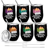 Skylety 6 Pcs Valentine Dumpster Fire Tumblers Bulk 12oz Employee Appreciation Insulated Stainless Steel Cup with Lid Straw Funny Dumpster Fire Response Team Gift for Coworker Nurse Teacher (Black)