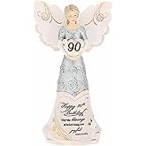 Pavilion Gift Company - Happy 90th Birthday - 6" Angel Figurine Religious Best Friend Bestie BFF God Jesus Lover Christian Christ Gift Present