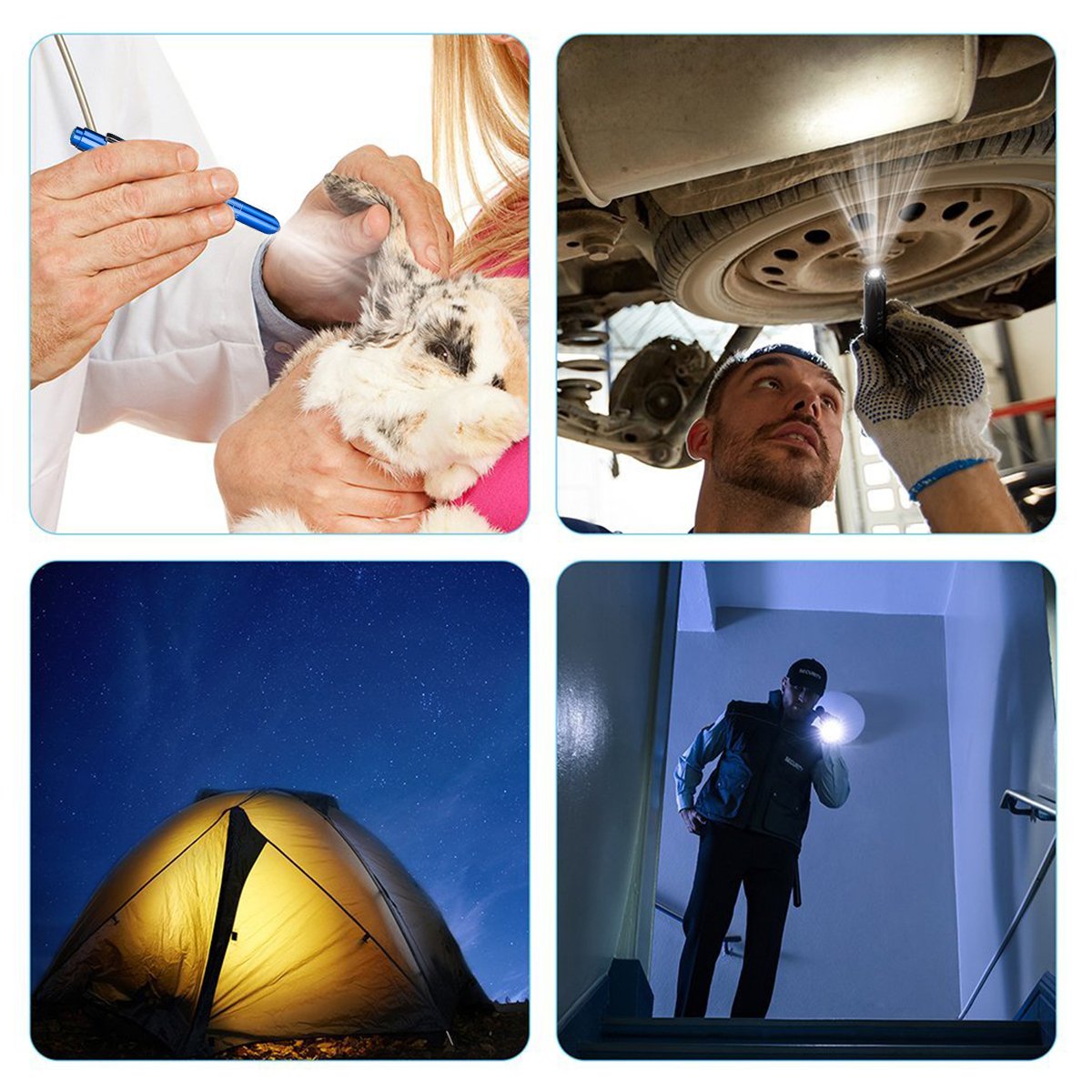 Escolite Nurse Penlight LED Medical Penlight Flashlight with Pupil Guage Reusable for Stethoscope Doctors Nurses Warm White Free Batteries